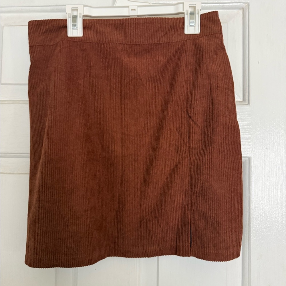 SHEIN Rust Corduroy Mini Skirt